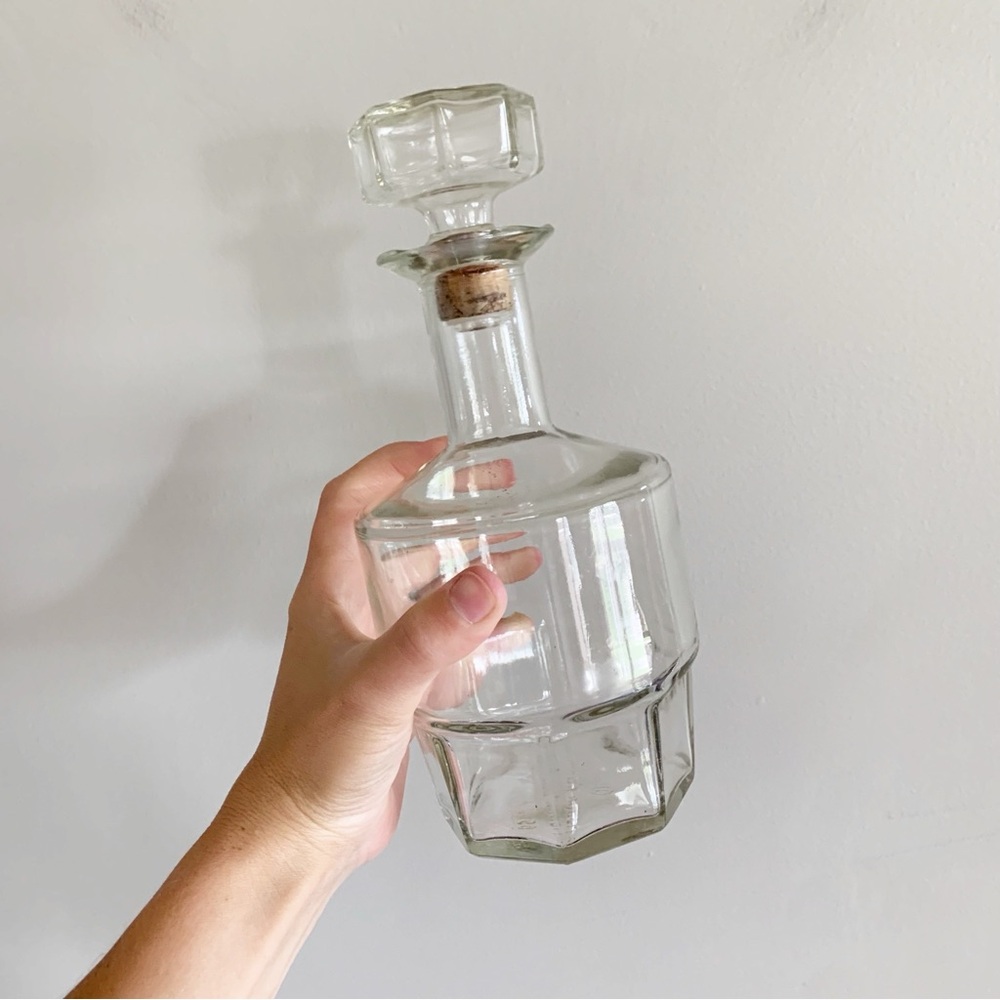 Vintage • glass decanter liquor bottle